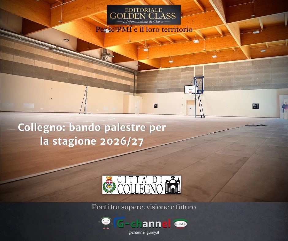 Collegno: bando palestre per la stagione 2026/27